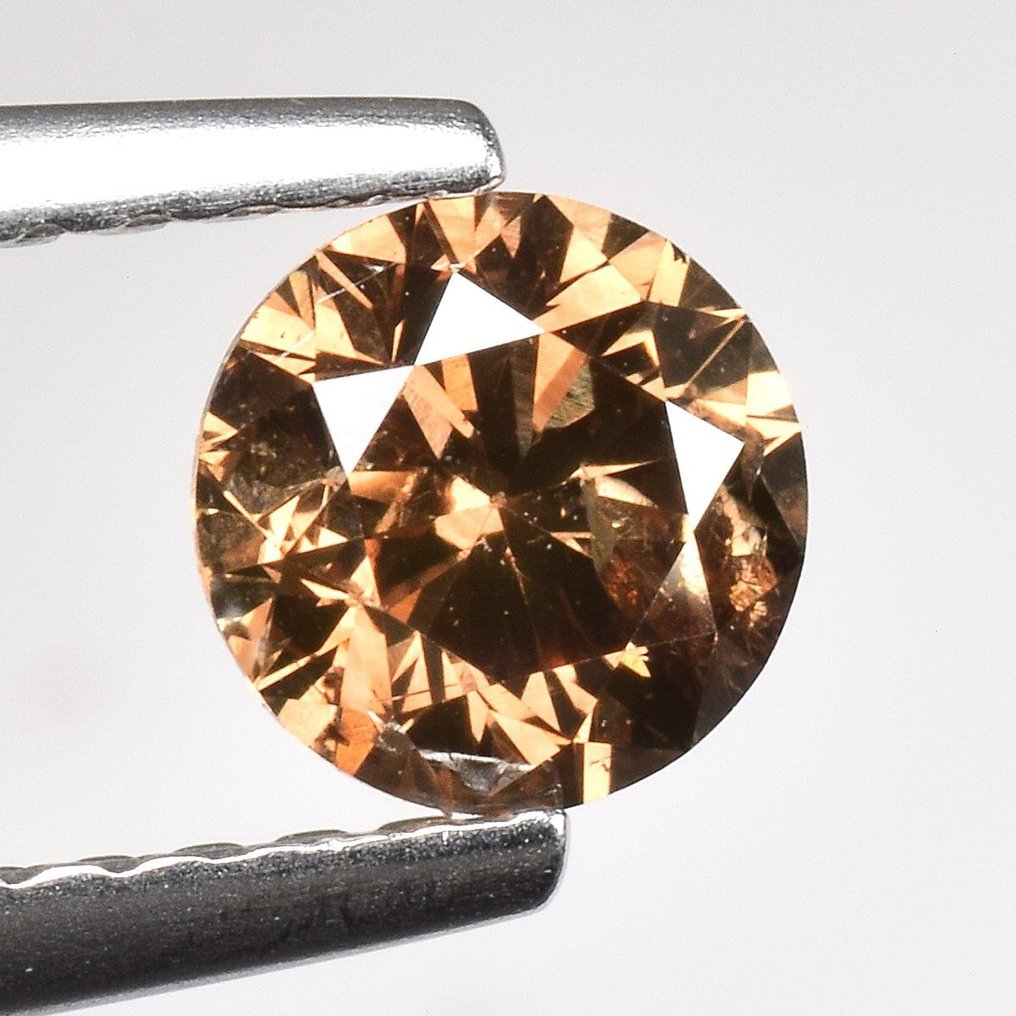 1 pcs 钻石  (天然色彩的)  - 0.52 ct - 圆形 - Fancy deep 似橙色 棕色 - I1 内含一级 - 安特卫普宝石报告（GRA） #4.3