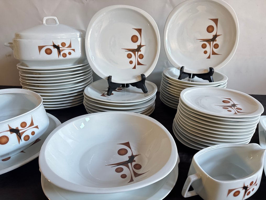 Exclusivité Porcelaine de SOLOGNE - Σετ δείπνου για 12 άτομα (56) - Πορσελάνη - Αποκλειστική πορσελάνη #1.0