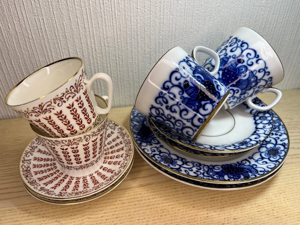 Lomonosov Imperial Porcelain Factory - Coffee set (10) - hard-paste - USSR period #1.0