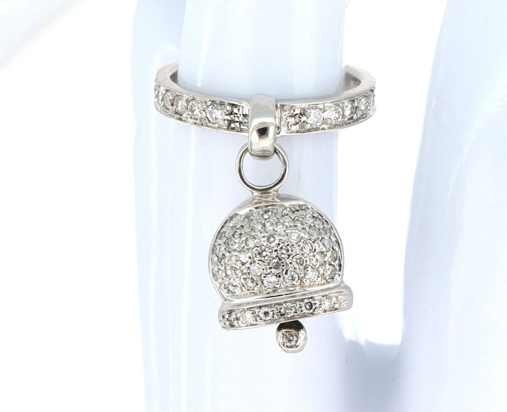 Zonder minimumprijs - Ring - 18 karaat Witgoud - 0.85ct. tw. Diamant (Natuurlijk) #1.0