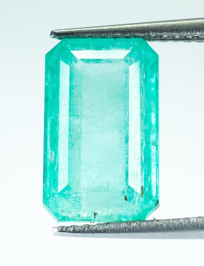 No reserve price Emerald  - 5.33 ct - Bellerophon Gemlab - Bluish Green (Nigeria) #1.0