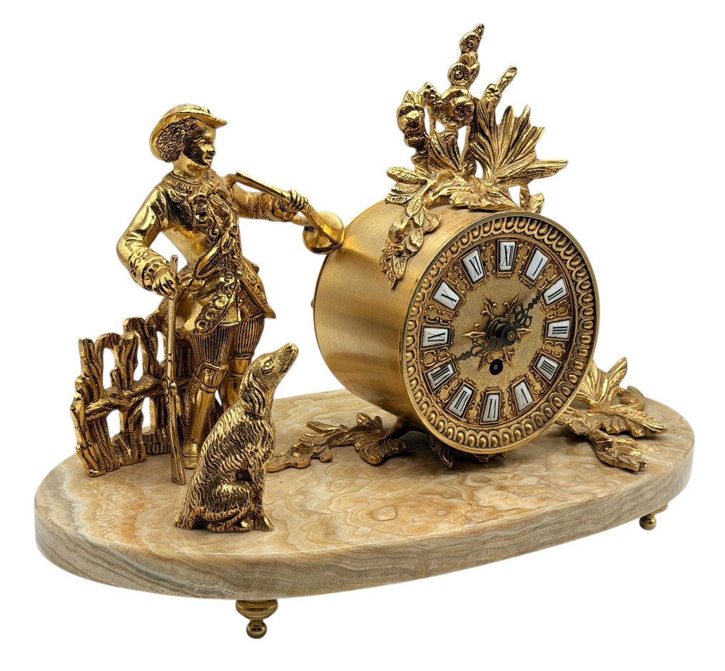 Relógio de lareira Estilo Napoleão III Bronze, Mármore - 1940-1950 #2.1