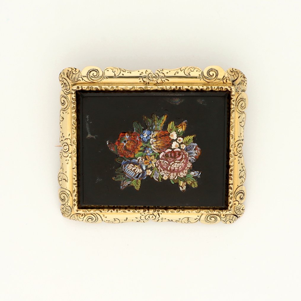 Broche - 14 carats Or jaune - onyx #1.0