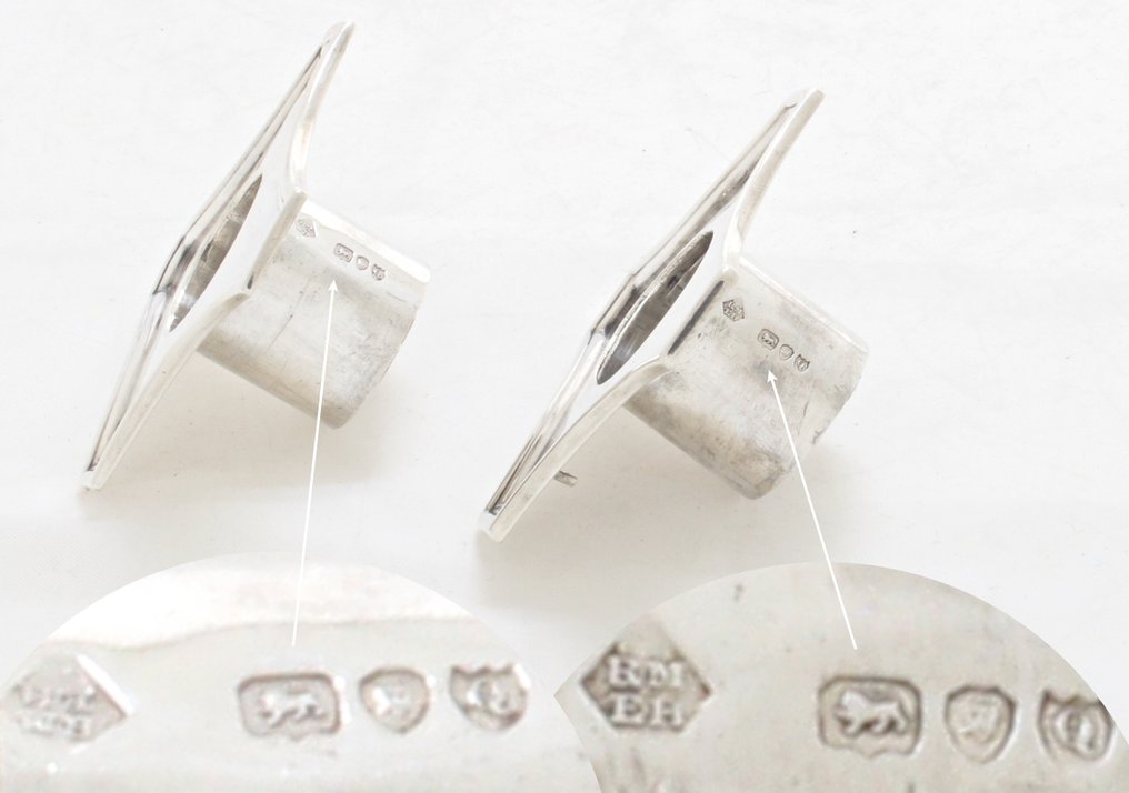 Martin, Hall & Co, London - 燭台 (2) - .925 銀, 英镑 - 银色烛台 925 #4.3