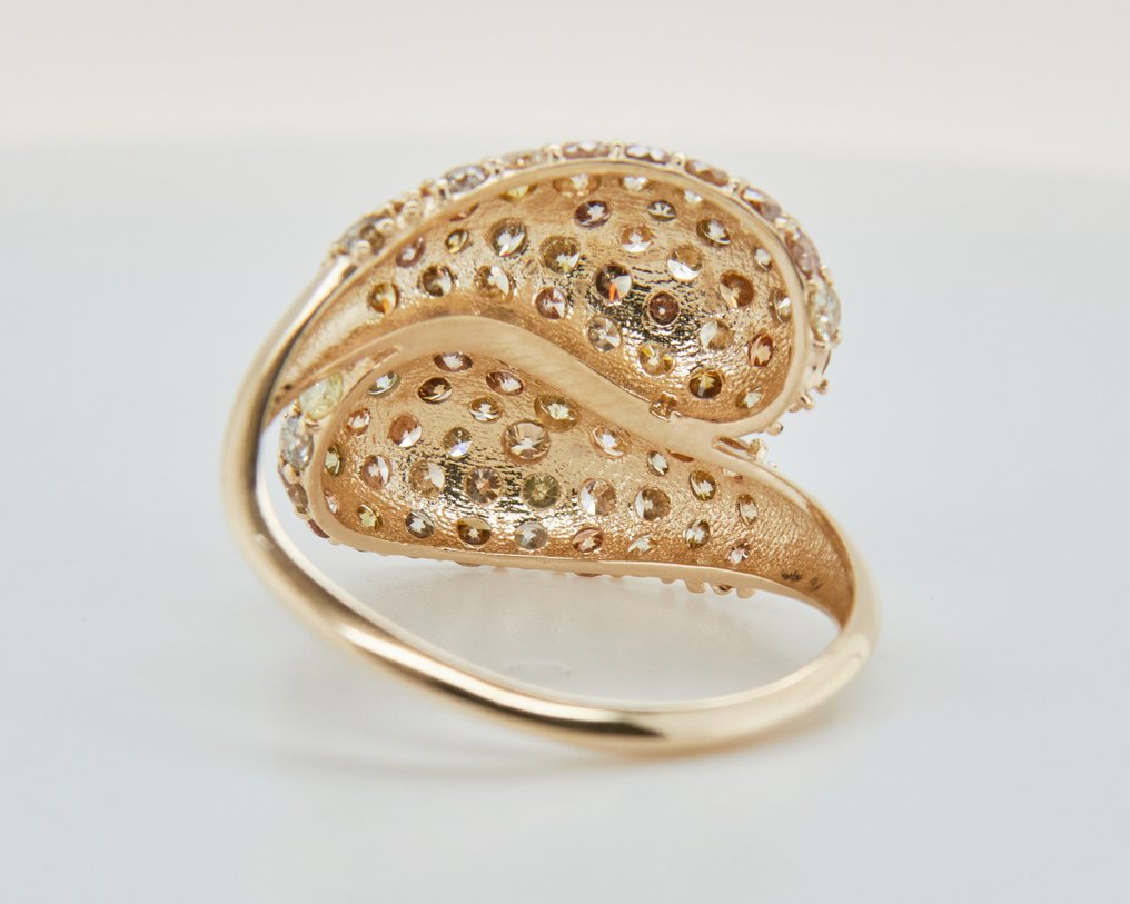 没有保留价 - 戒指 - 14K包金 黄金 - 2.10ct. tw. 钻石 (天然色彩的) #3.2