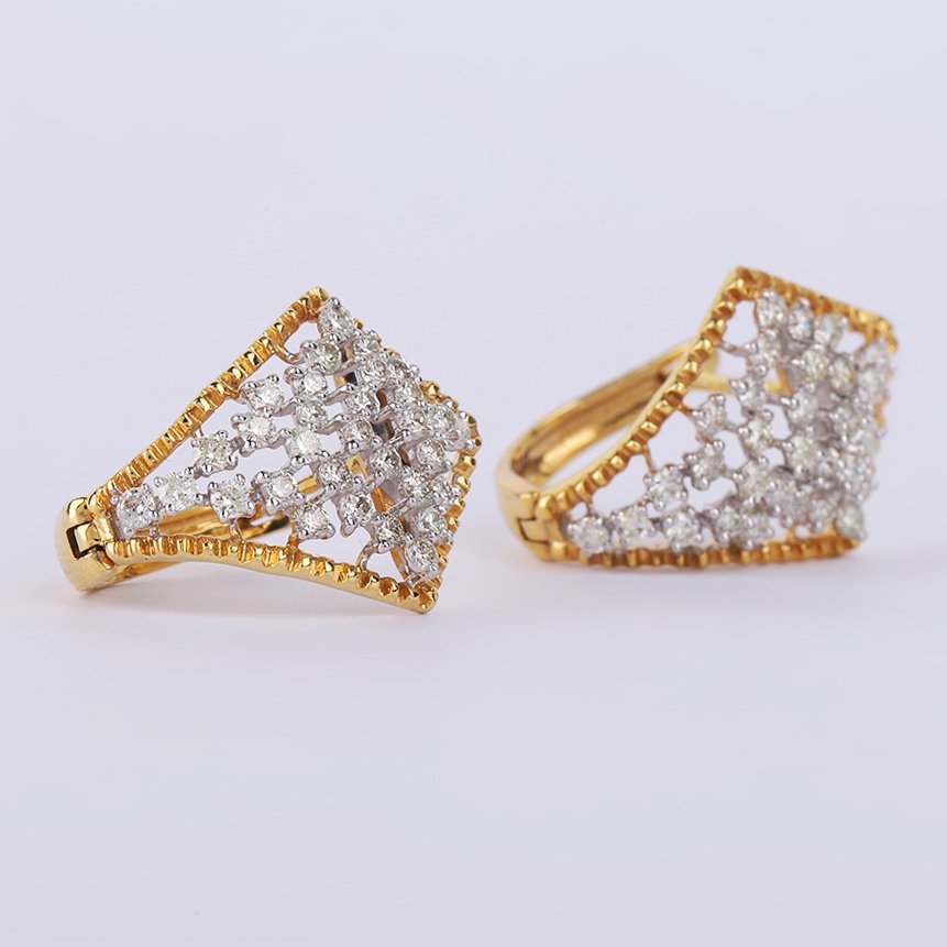 χωρίς τιμή ασφαλείας - Σκουλαρίκια Huggie - 14 καράτια Κίτρινο χρυσό - 0.93ct. tw. Διαμάντι (Φυσικό) - Χρυσά Διαμαντένια Σκουλαρίκια #1.0