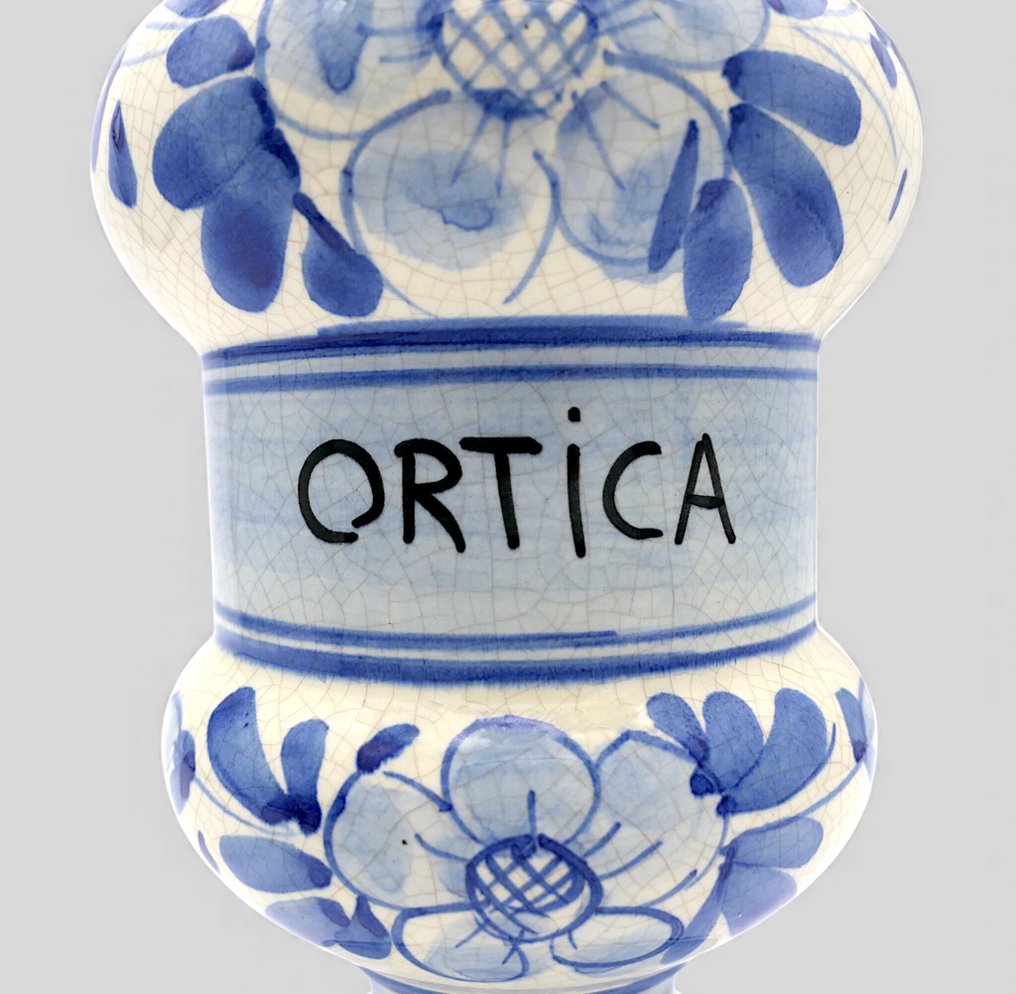 主題系列 - 古董药房阿尔巴雷利三瓶套装“荨麻、龙胆草和洋甘菊” - 彩色陶瓷 - Made in Italy - XX sec. #3.2