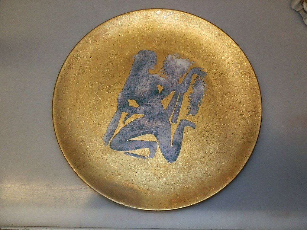 Finzi Anni 60 - Statue, Piatto con figura feminile - 24 cm - Ceramic #1.0