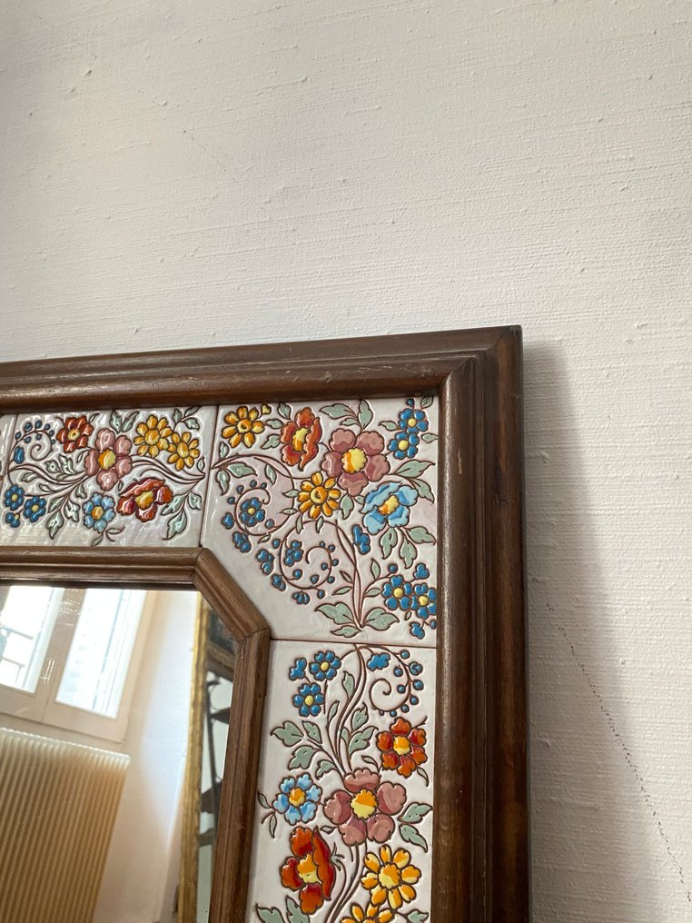 镜子  - 木 - 西班牙陶瓷 - 84厘米 #4.3