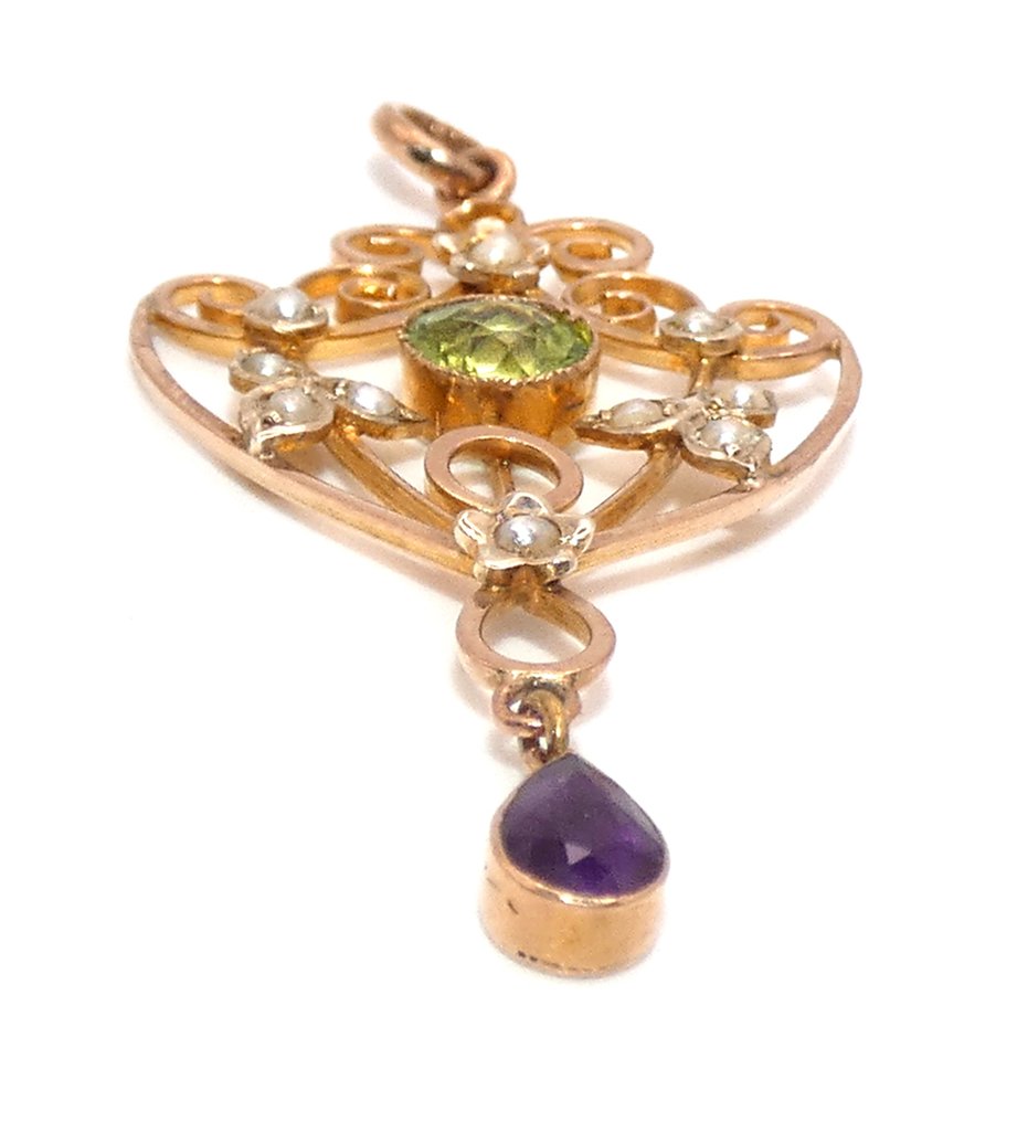 Sans Prix de Réserve - Pendentif - 9 carats Or jaune - Améthyste #2.1