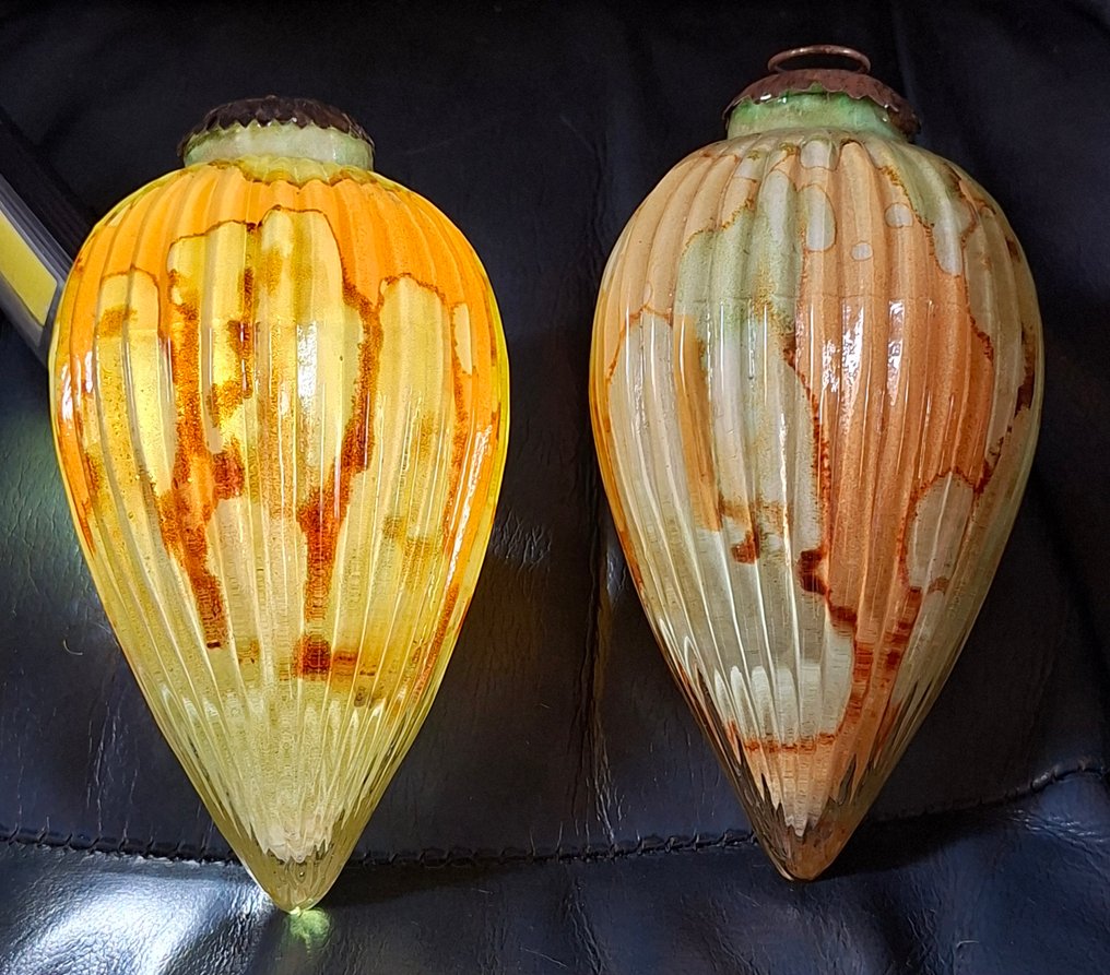 KUGEL - Christmas baubles Ancienne et authentique Paire de Boules de Noel , Kugel (2) - Glass #3.2