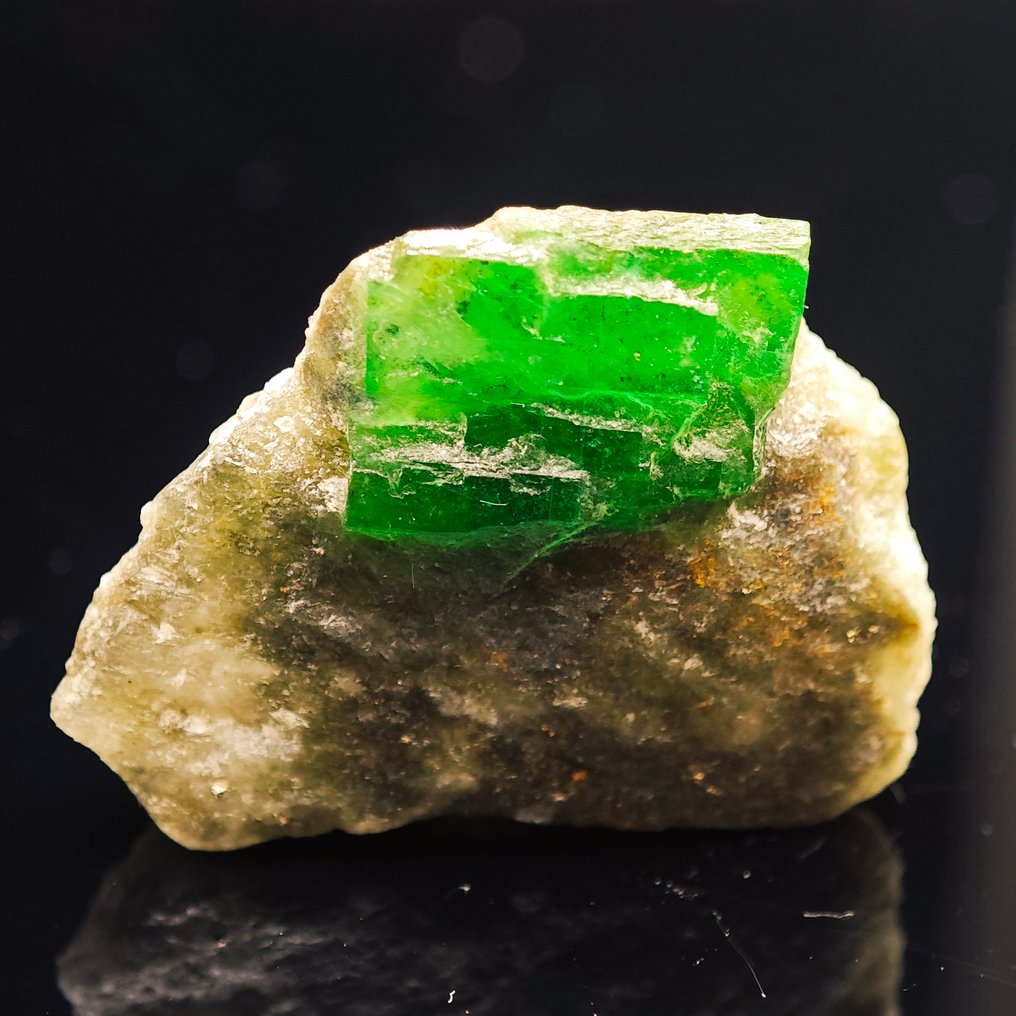 46,2 ct TOP Giftgrünes Smaragd Kluster mit terminierten Kristallen- 9.24 g #3.2