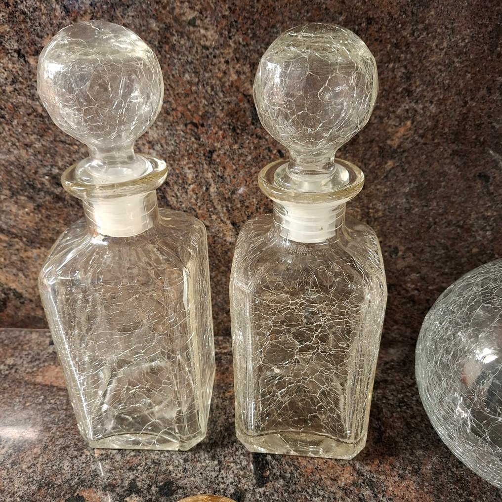 Decanter (8) - Craquelé - 2 Karaf 6 crackled bottles #3.2