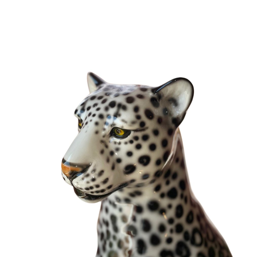 Ceramice Boxer - Γλυπτό, Classy white Leopard - 90 cm - Κεραμικό #4.3