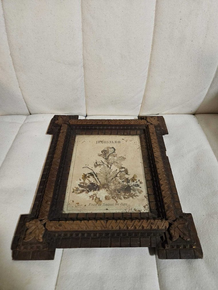 海利格兰祈祷像 - 法官之墓花卉 - 25 x 28 厘米 - 木 - 1850-1900 #3.2