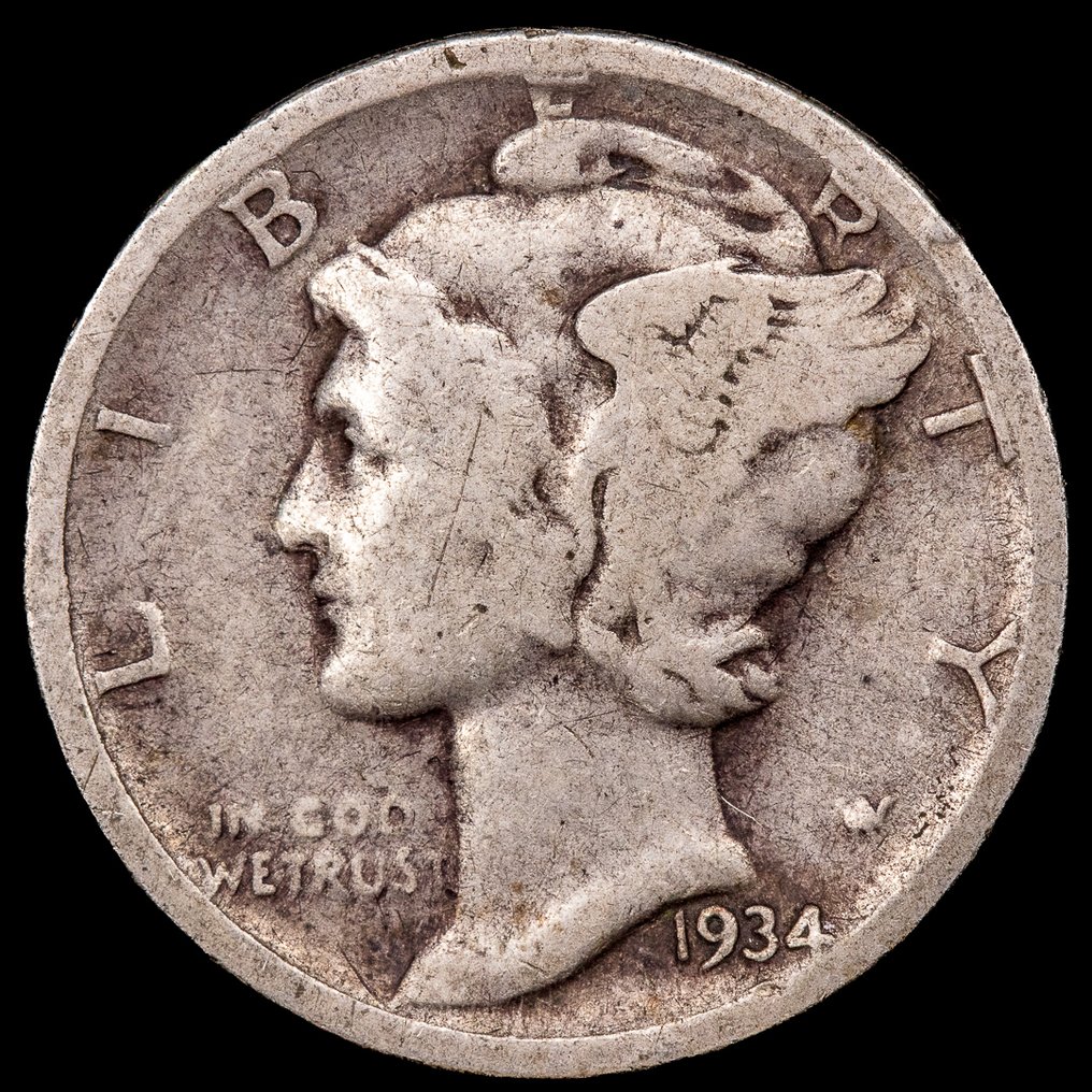 Ηνωμένες Πολιτείες. One Dime 1916 -1964 / 12 Monedas (χωρίς τιμή ασφαλείας) #2.1