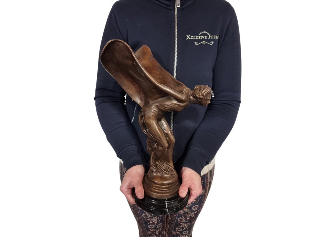 Statua, NO RESERVE PRICE Rolls Royce Logo - Spirit of Ecstasy - 38 cm - Bronzo, Marmo #1.0