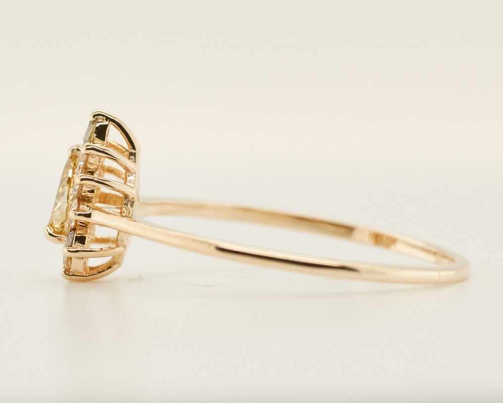 没有保留价 - 戒指 - 14K包金 黄金 -  0.33ct. tw. 钻石 (天然色彩的) #4.3