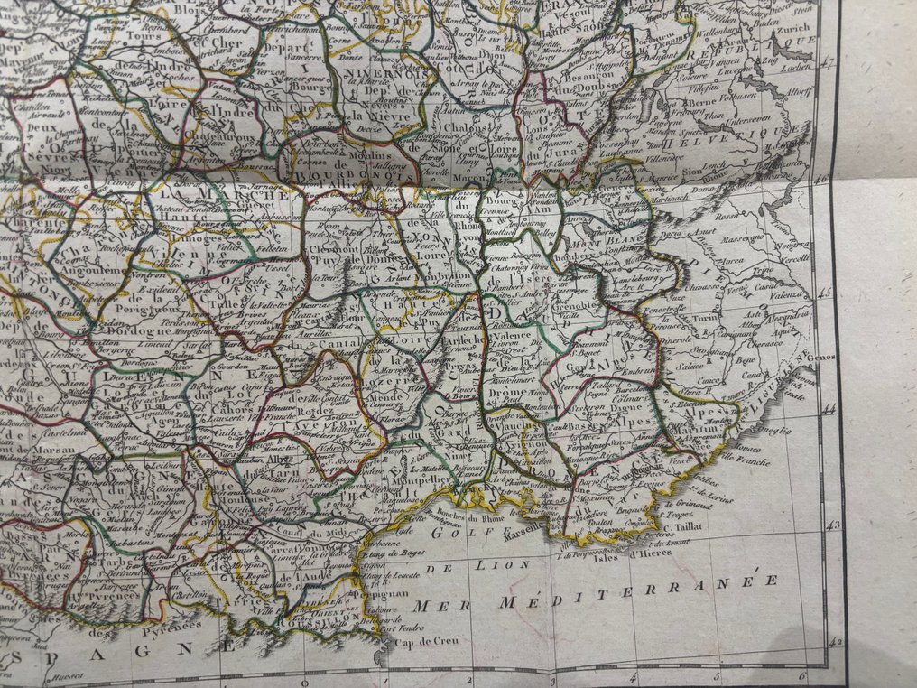 France - France; Eustache Hyacinthe Langlois - France comparative en Provinces et en Départemens - 1781-1800 #4.3