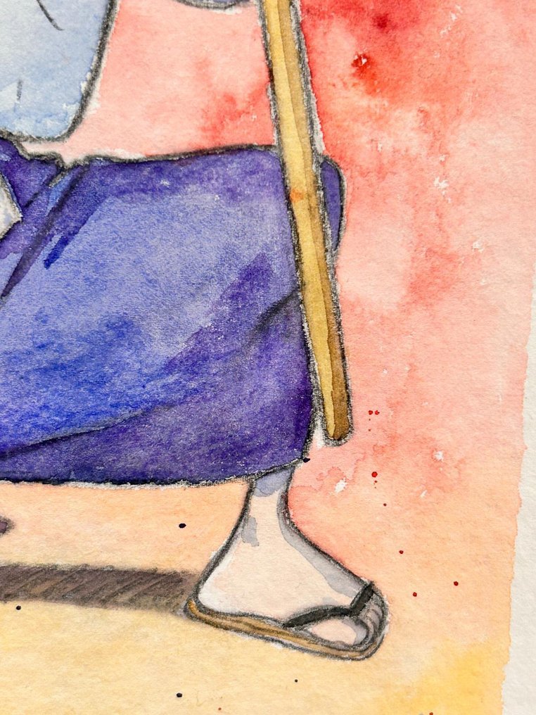 Davide Zanella - 1 Original colour drawing - Lupin Terzo - Goemon e la sua catana - 2025 #3.2