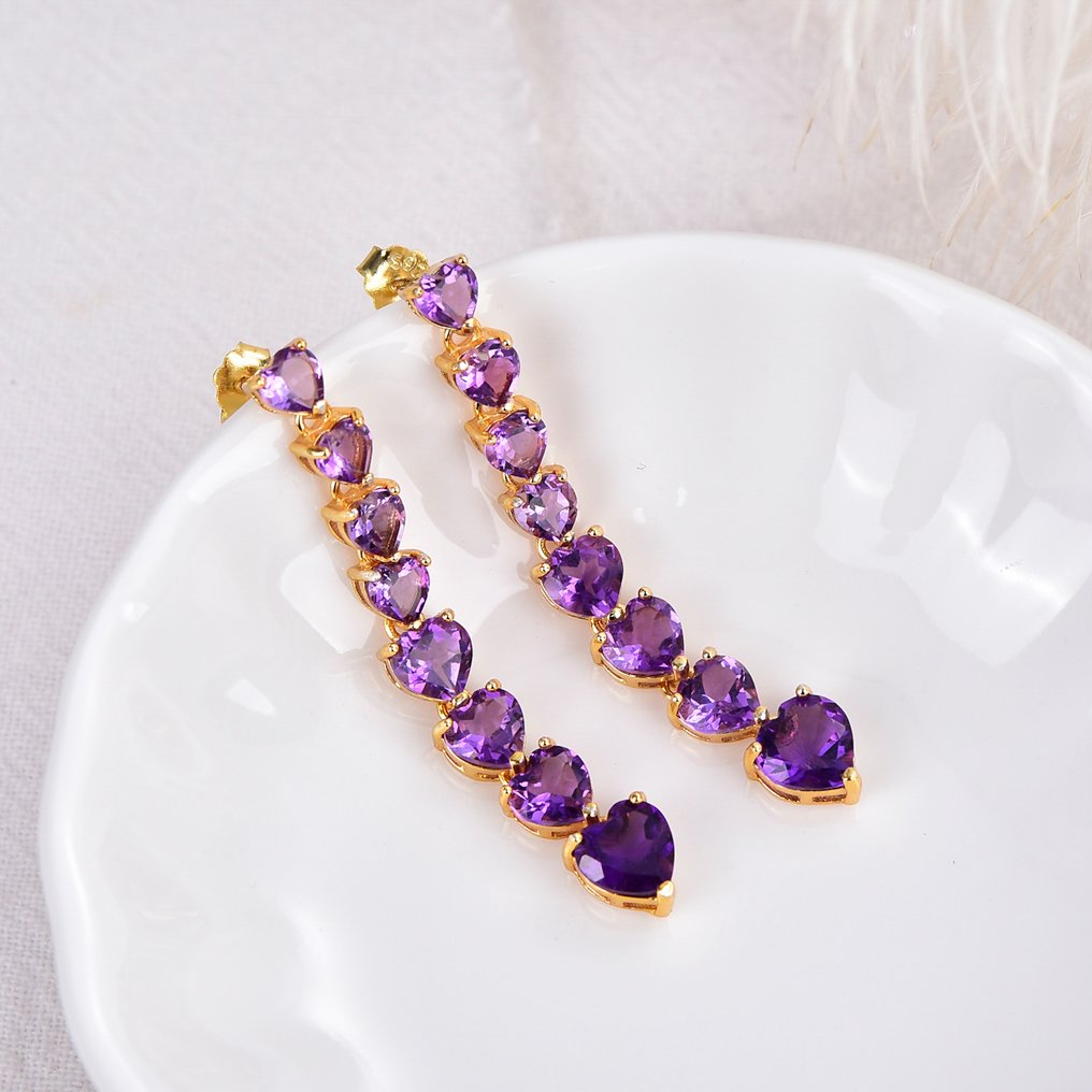 χωρίς τιμή ασφαλείας - Σκουλαρίκια Ασημί - Amethyst - Πιστοποιημένο #1.0