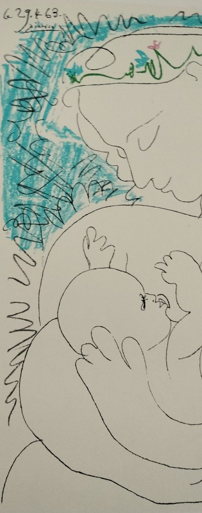 Pablo Picasso (after) - Γλυπτό, Maternité. - 65 cm - Χαρτί - 1968 #4.3