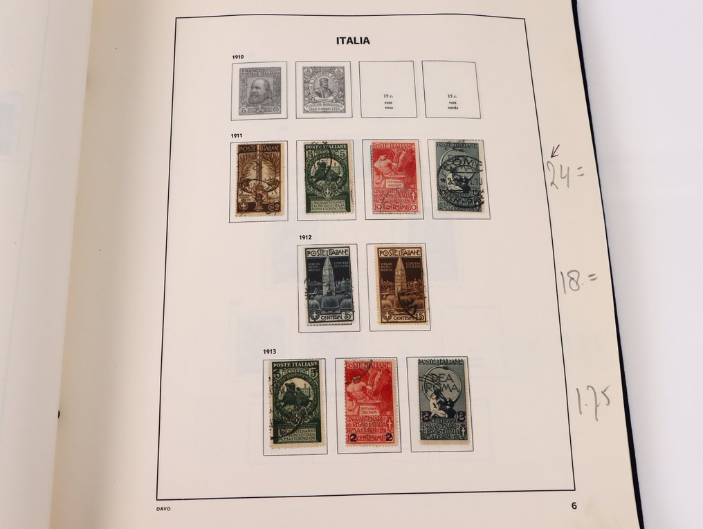 Ιταλία 1863/1979 - Συλλογή με σφραγίδες σε άλμπουμ Davo. #4.3