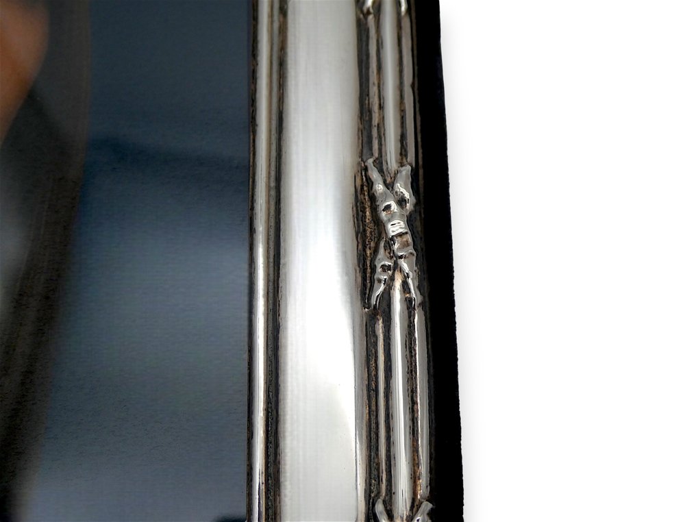 Gee & Holmes - Cornice in Argento Sterling Inglese con Dettagli Floreali in Rilievo Stile Barocco - Portaritratti- 1918s - Argento Sterling #4.3