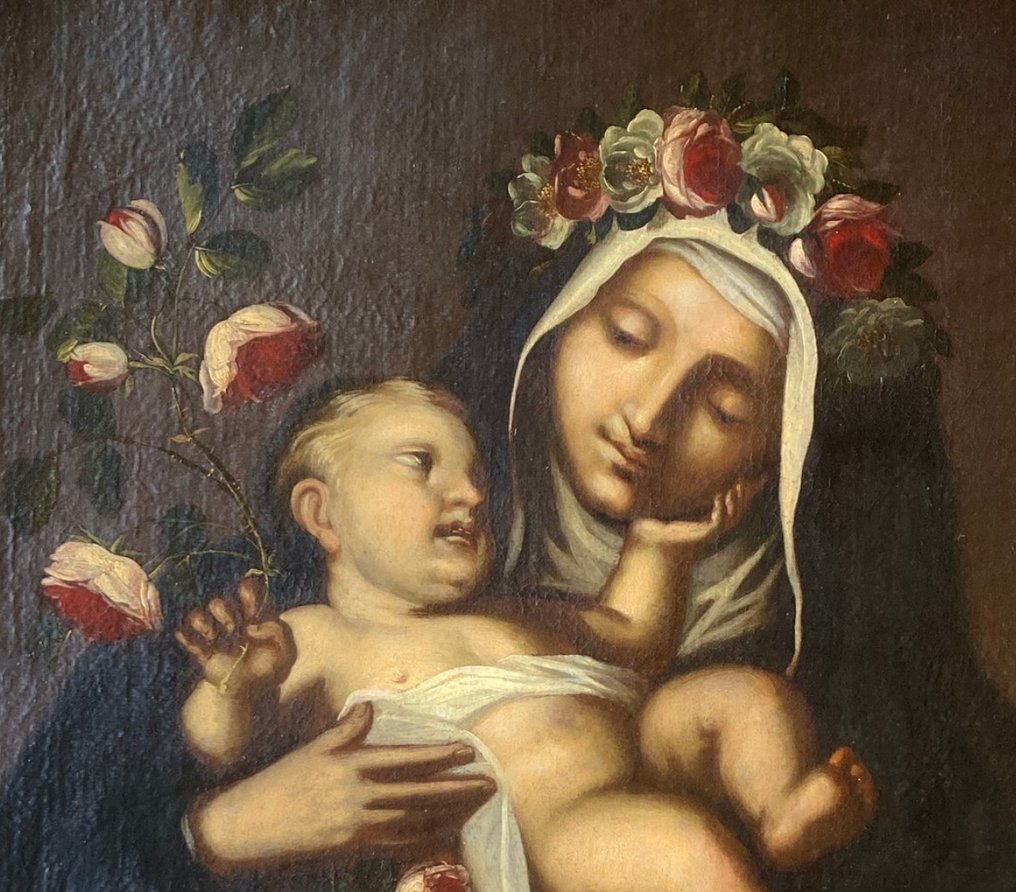 Italian school (XVII) - Saint Rose of Lima with the Infant Jesus #1.0