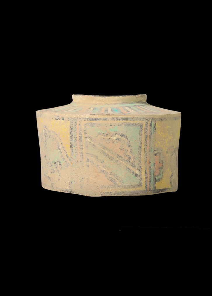 Indus Valley Terracotta Vessel with Polychromatic Zoomorphic Figures  (No reserve price) #1.0
