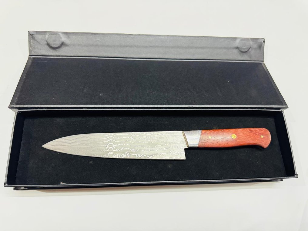Μαχαίρι κουζίνας - Ιαπωνικό μαχαίρι σεφ λαχανικών (016) - VG 10 Ατσάλι Λιγότερο Ατσάλι & Χερούλι από Φυσικό Ξύλο - Ιαπωνία - Μαχαίρι σεφ λαχανικών #1.0