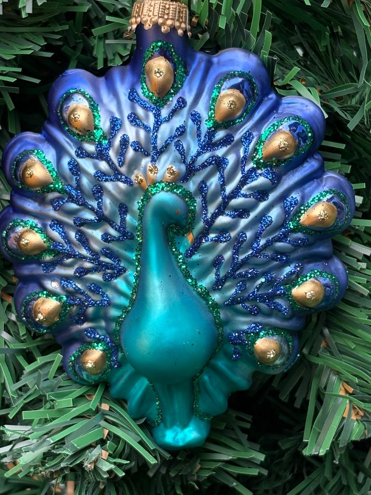 Krebvs: Het Pauwenset, kerstornamenten met superieure uitstraling - Adornos navideños Krebs (9) - Vidrio #1.0