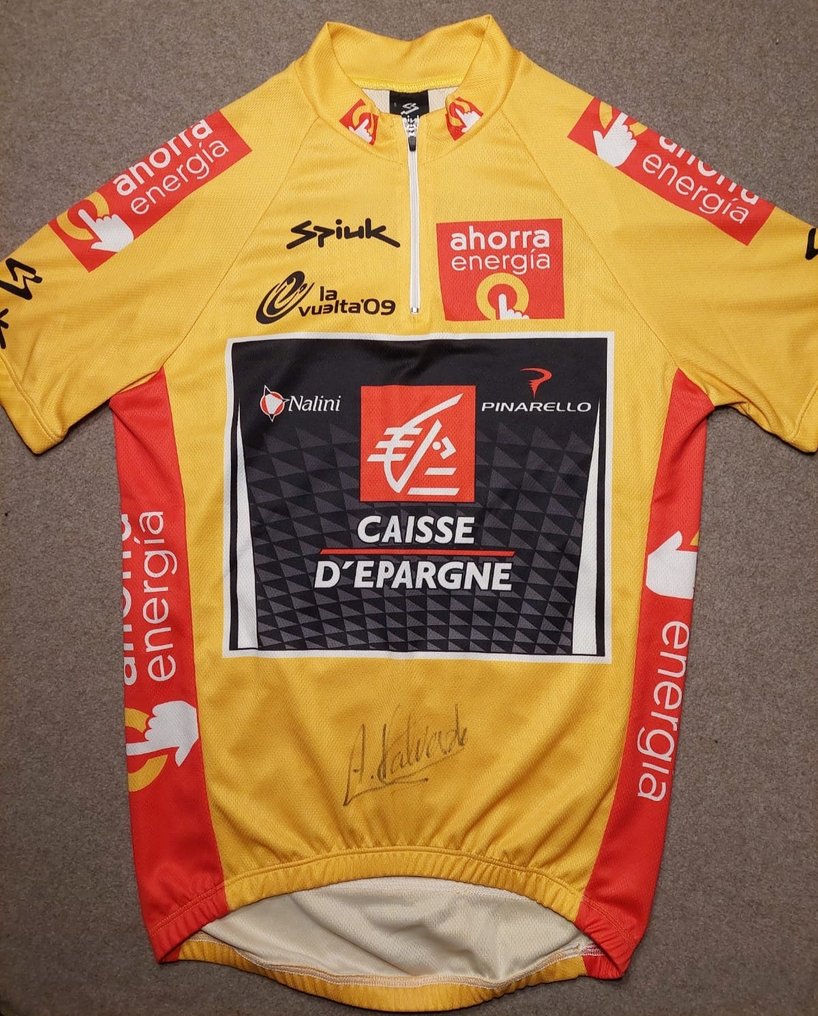caisse d'Espargne - Gele leiderstrui in de Vuelta 2009. - alejandro valverde - Wielershirt #1.0