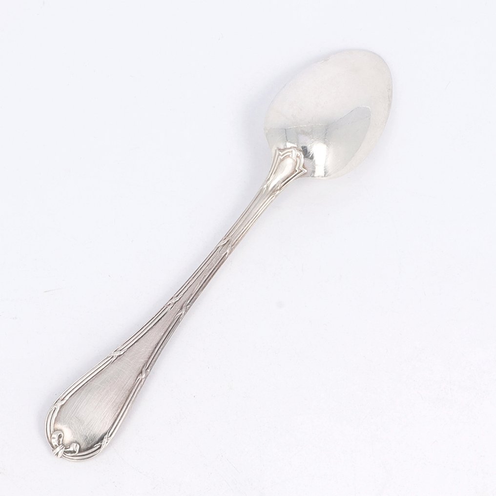 Christofle, (grote) koffielepels - model Rubans - Kaffeske (12) - Forsølvet #4.3