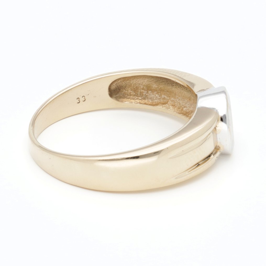 戒指 - 14K包金 黄金 钻石 (天然) #4.3