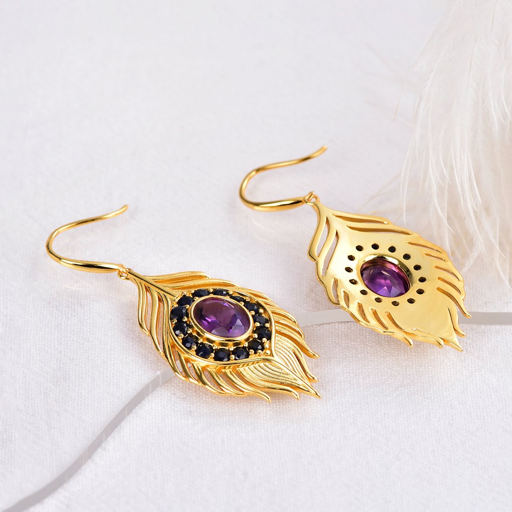 Sans Prix de Réserve - Boucles d'oreilles Argent - Gemmes mixtes - Certifié #4.3