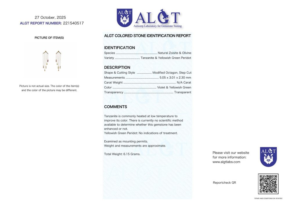 χωρίς τιμή ασφαλείας - Σκουλαρίκια Ασημί - Μικτά πολύτιμα πετράδια - Πιστοποιημένα #2.1