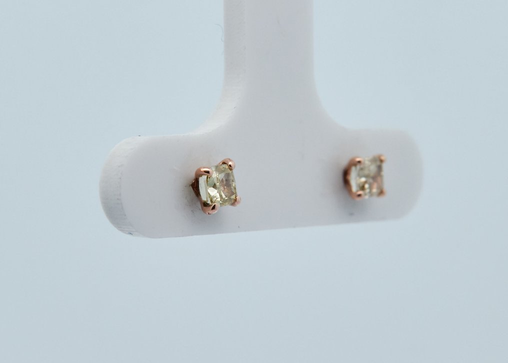 Nincs minimálár - Drop fülbevaló - 14 kt. Rózsa arany -  0.46ct. tw. Gyémánt (Természetes színű) #1.0