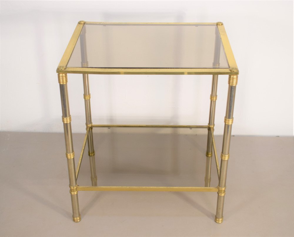 边桌 - 黄铜, 金属, 玻璃 #1.0
