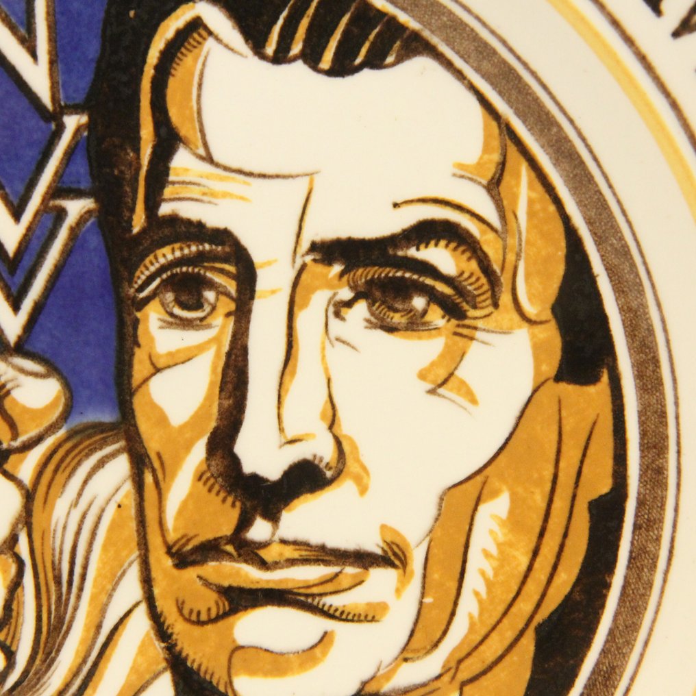 Art Deco wandbord  (1931) Vakbond NVV - De Sphinx v/h Petrus Regout - 牆板 - 陶瓷 #4.3