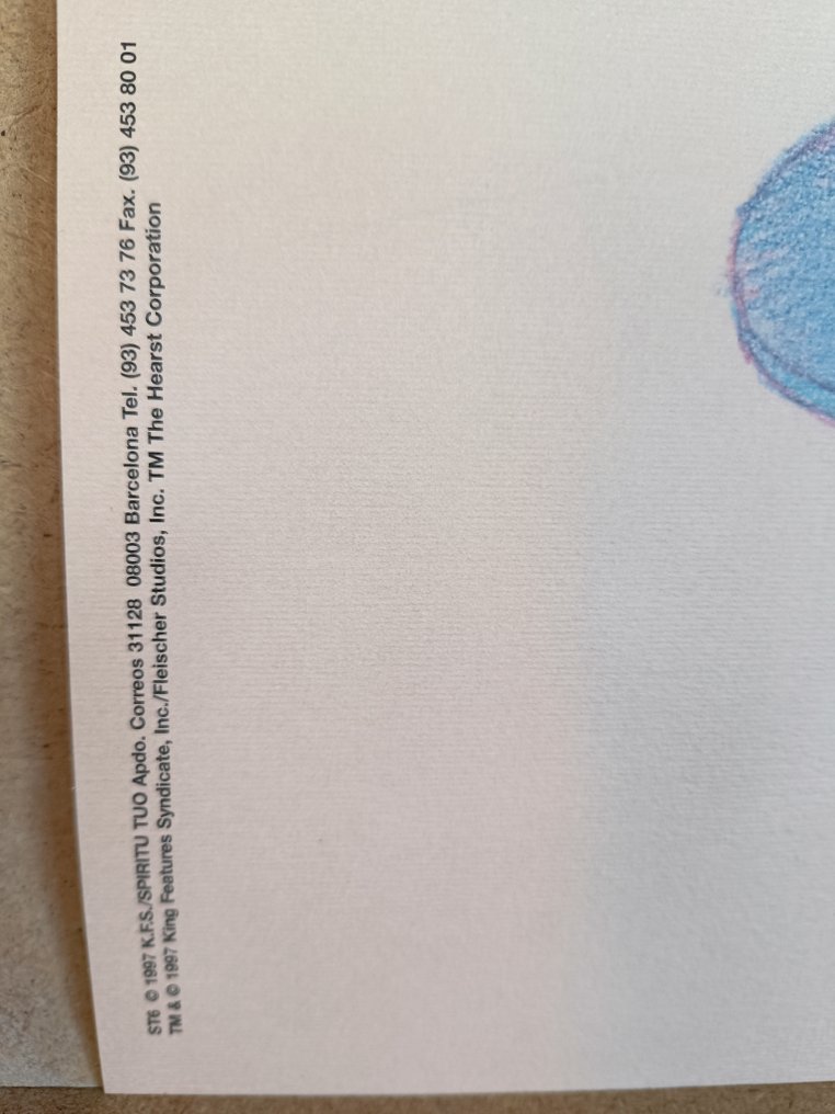 Fleischer Studios - Litografia Original 1997 - Betty Boop y Brutus en papel especial texturizado #3.2