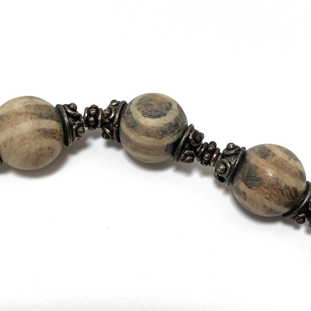 丝绸之路，中亚的 Agate 项链珠子护符 - 79 cm  (没有保留价) #4.3