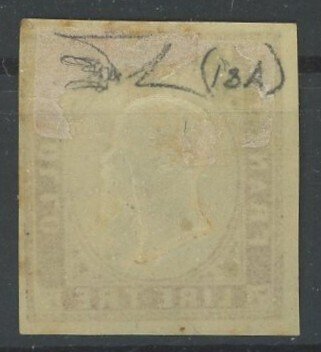 意大利古城邦-撒丁岛 1861 - 维托里奥·埃马努埃莱二世像,3里拉铜币,编号18A,第四版,带新胶——曼佐尼 - Sassone n.18A #1.0