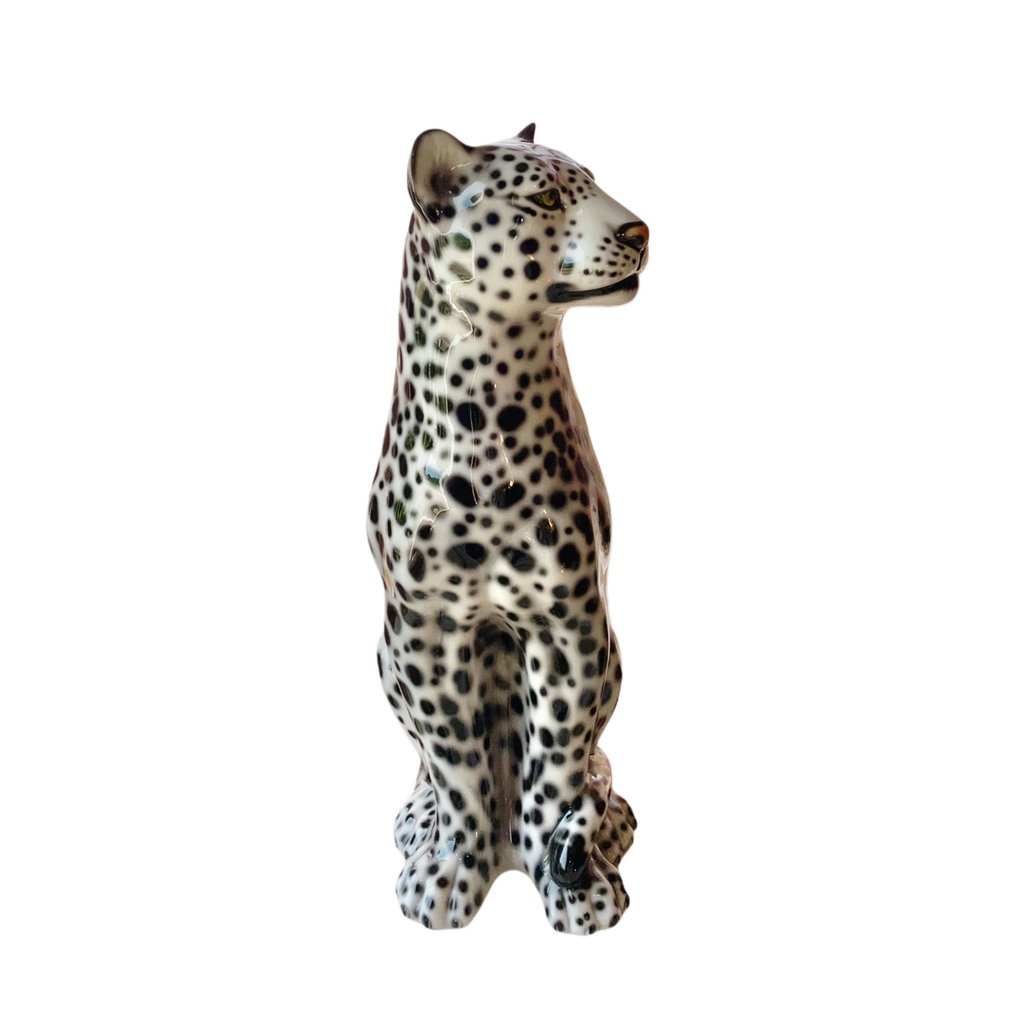 Ceramice Boxer - Γλυπτό, Classy white Leopard - 90 cm - Κεραμικό #2.1