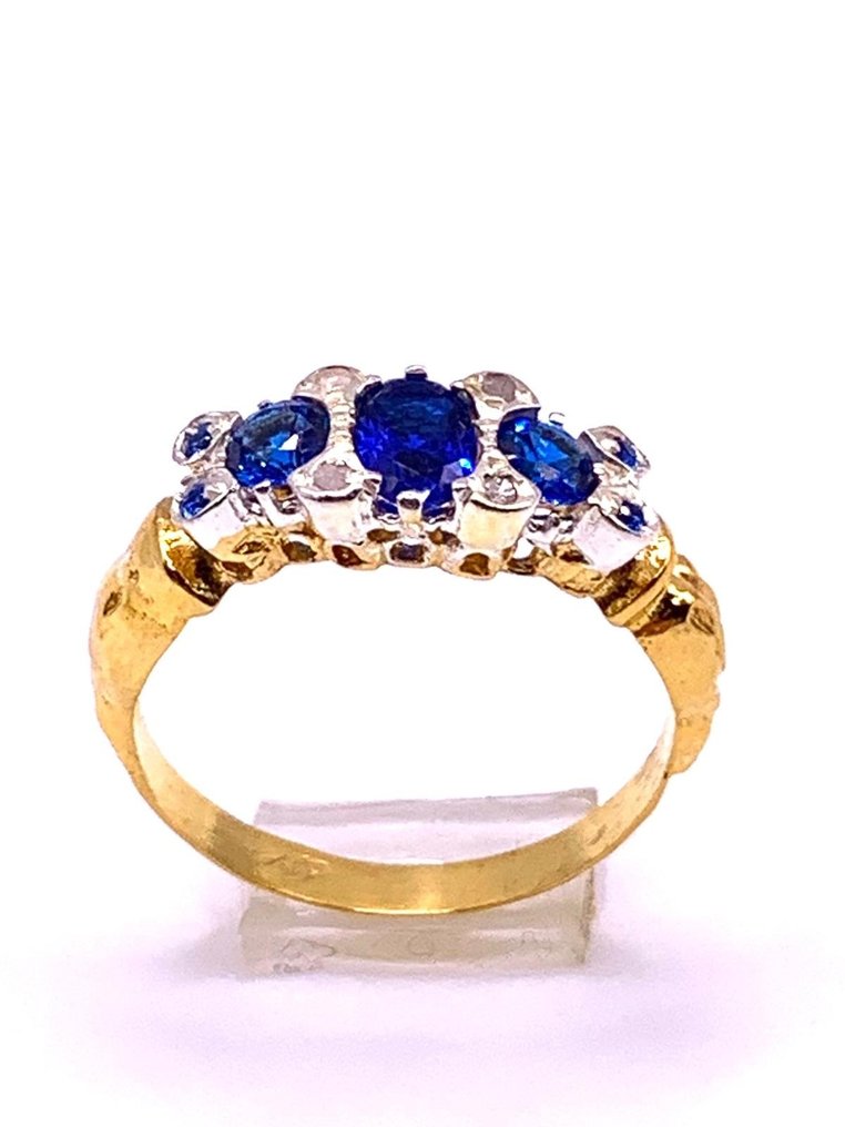 χωρίς τιμή ασφαλείας - Δαχτυλίδι αιωνιότητας - 9 kt. Κίτρινο χρυσό, Ασημί Ζαφείρι - Ζαφείρι - Diamanti #3.2