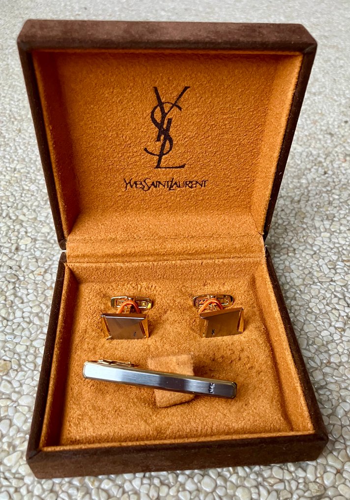 Yves Saint Laurent - Cufflinks & Tie clip - YSL - Set accesorii modă #1.0