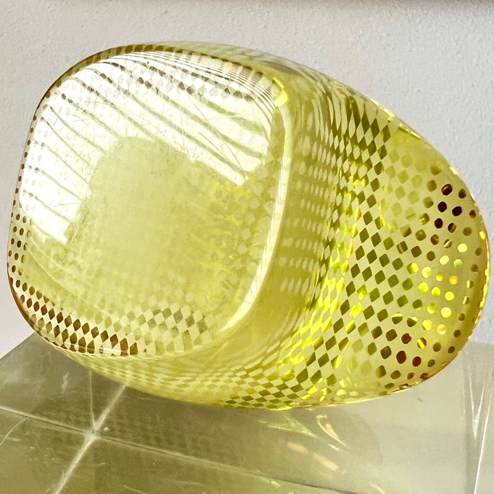 Abraham Palatnik (1928-2020) - Paperweight - Yellow Mint Green Frog with Spots - Resin/Polyester, Lucite #2.1