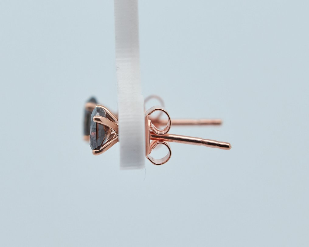 χωρίς τιμή ασφαλείας - Σκουλαρίκια - 14 καράτια Ροζ χρυσό -  0.60ct. tw. Διαμάντι (Φυσικού χρώματος) #4.3