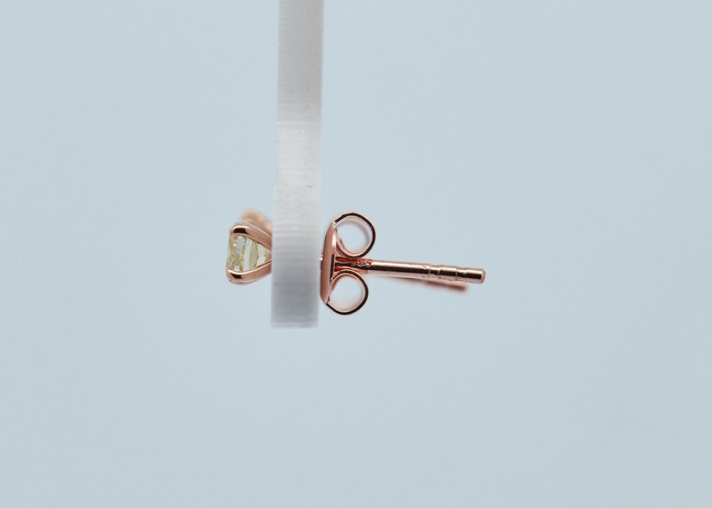 没有保留价 - 耳环 - 14K包金 玫瑰金 - 0.42ct. tw. 钻石 (天然色彩的) #4.3