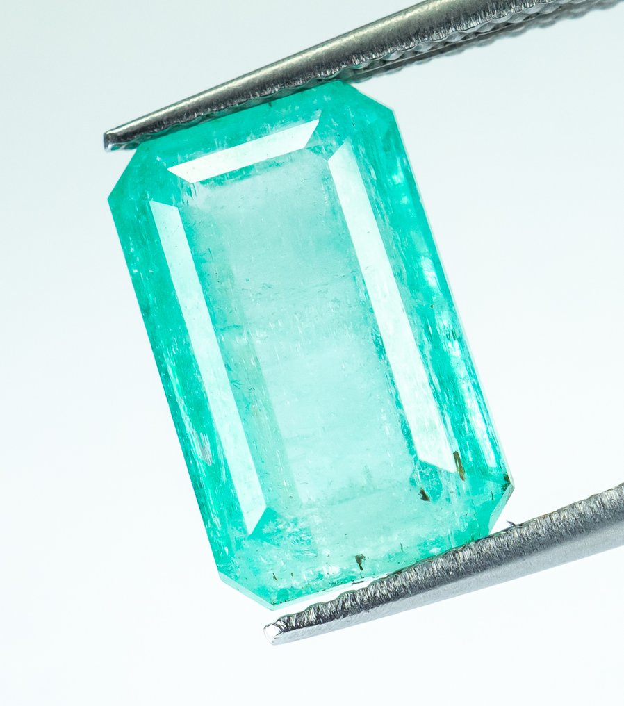 No reserve price Emerald  - 5.33 ct - Bellerophon Gemlab - Bluish Green (Nigeria) #2.1